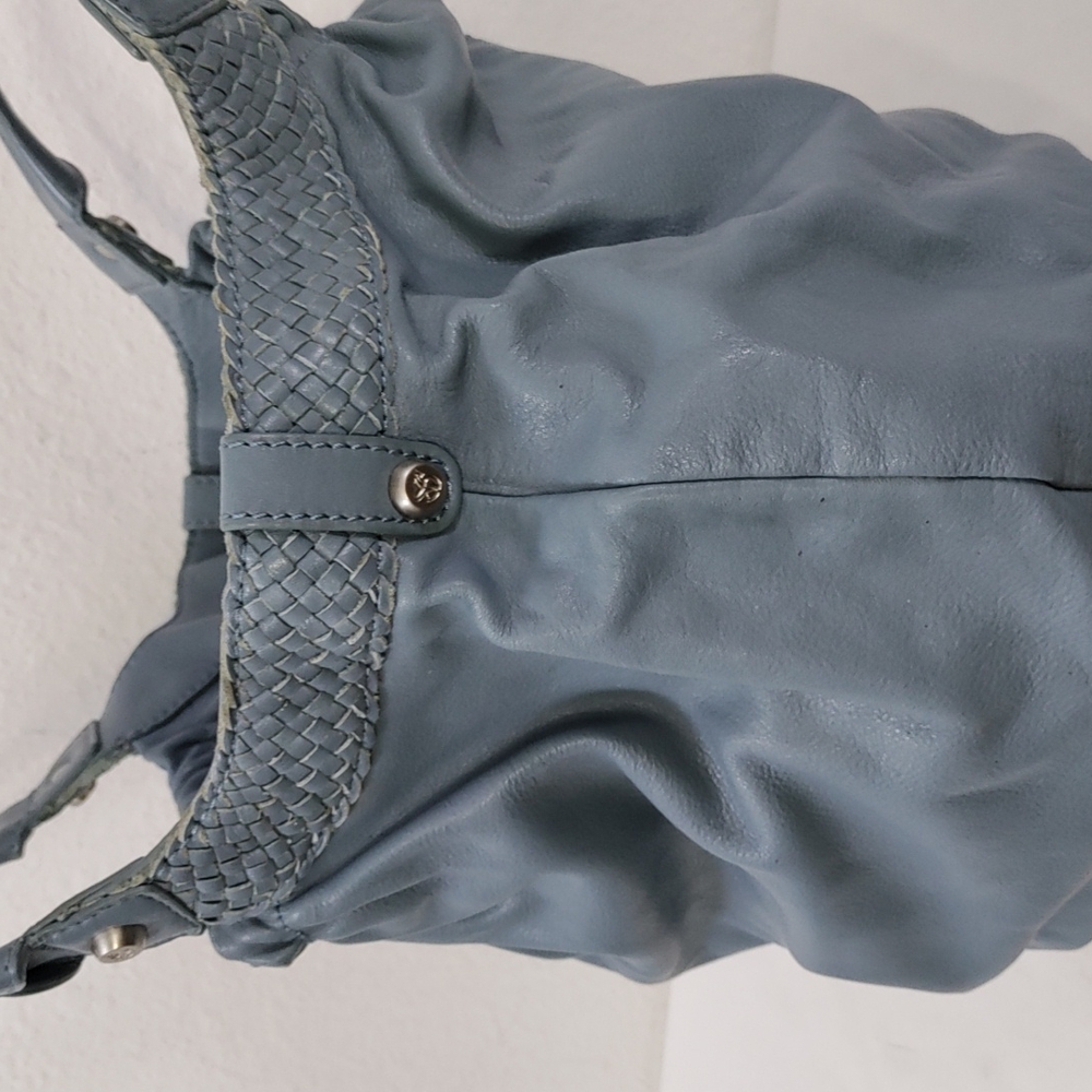 💥FINAL PRICE💥 Allison Scott Blue-Gray Pleated Leather Shoulder Bag - Picture 6 of 16